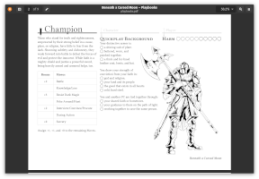 screenshot of the Beneath a Cursed Moon 'Champion' playbook