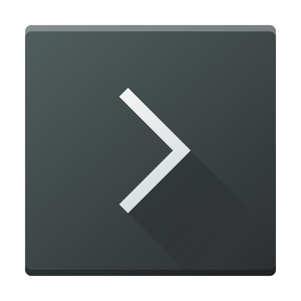 Konsole icon, showing a greater-than symbol, as is common in command prompts